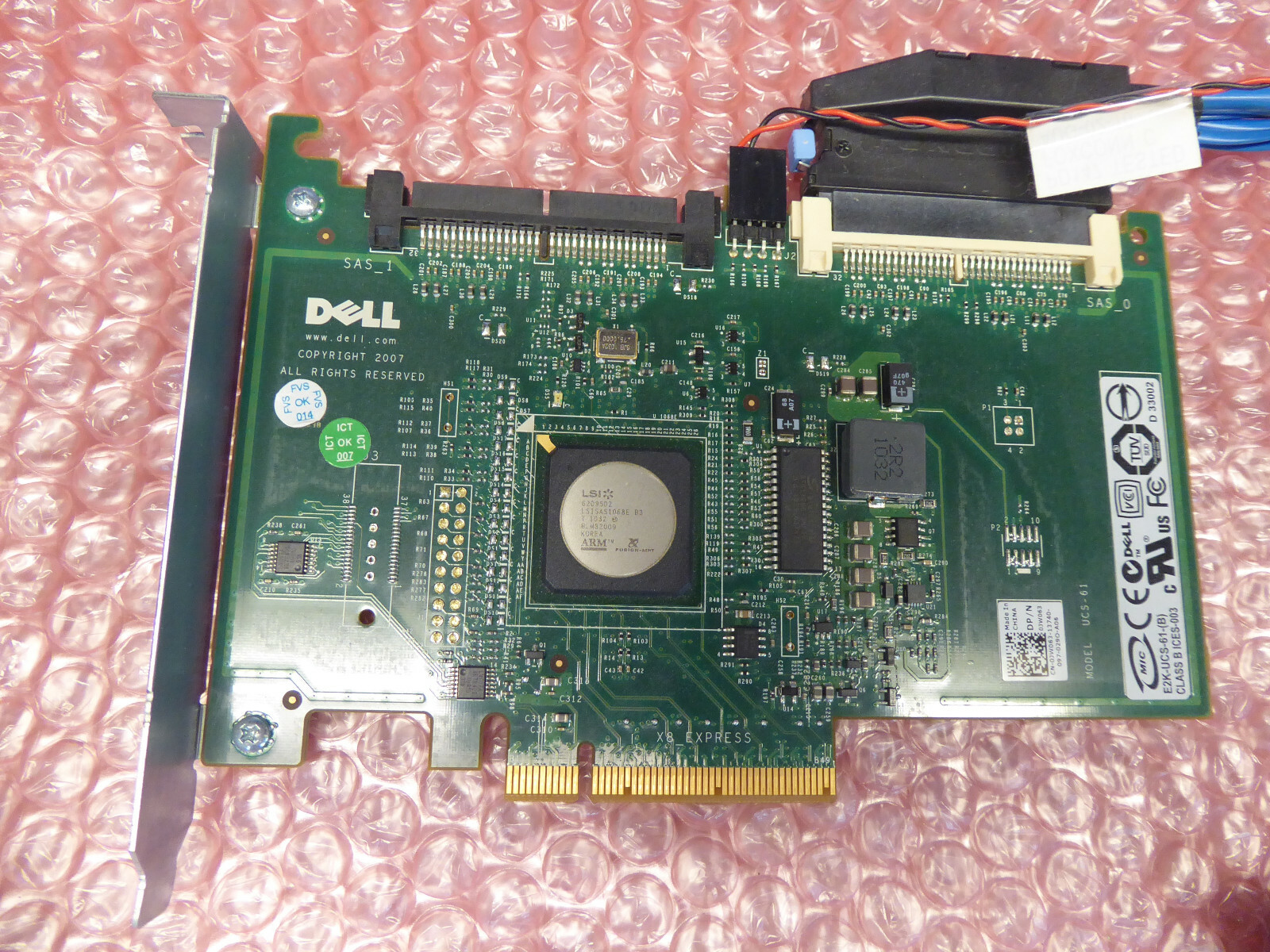 DELL JW063 PERC 6/iR RAID CARD PCI-e 4 DROP CABLE P322X T3500 T5500 T7500 T5400