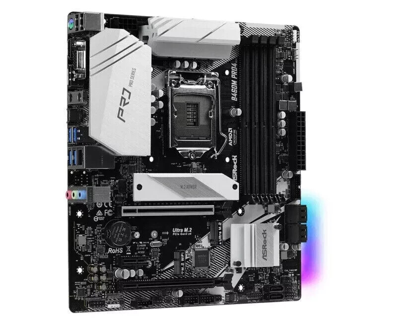 ASRock B460M PRO4 LGA 1200 Intel B460 SATA 6Gb/s Micro ATX Intel Motherboard
