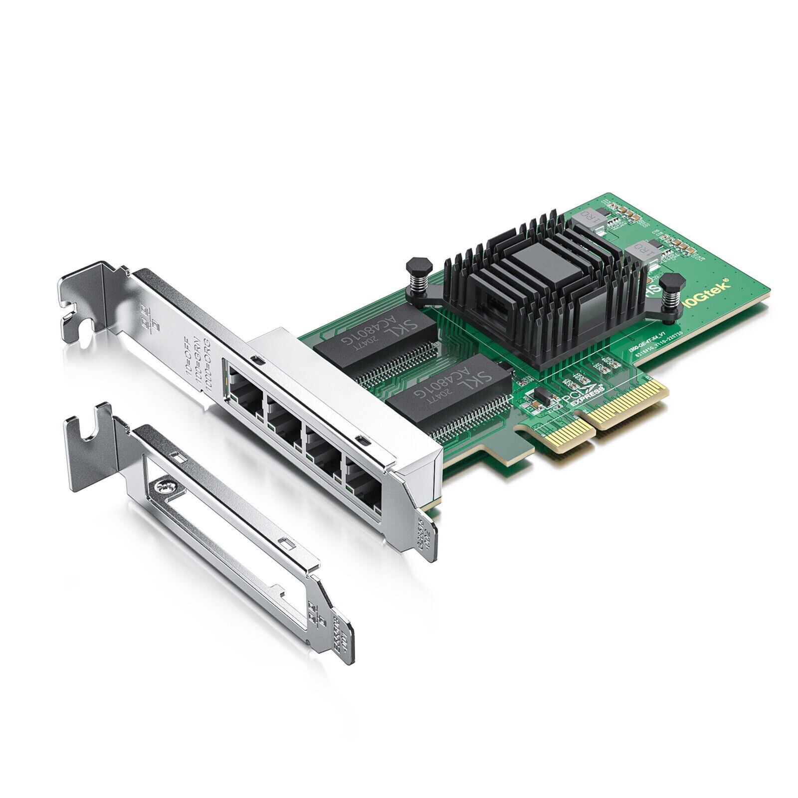 Intel I350-T4 1.25Gbps PCIe Quad RJ45, 4-Port Network Card – I350-GE-4T-X4 – NEW