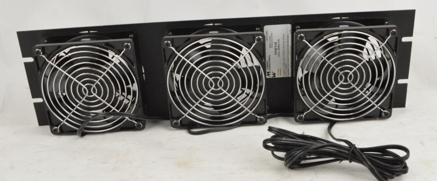 Hammond FP3F115 Rack Cabinet Fan Panel Assembly 115V AC 3 Fan Ventilation Unit