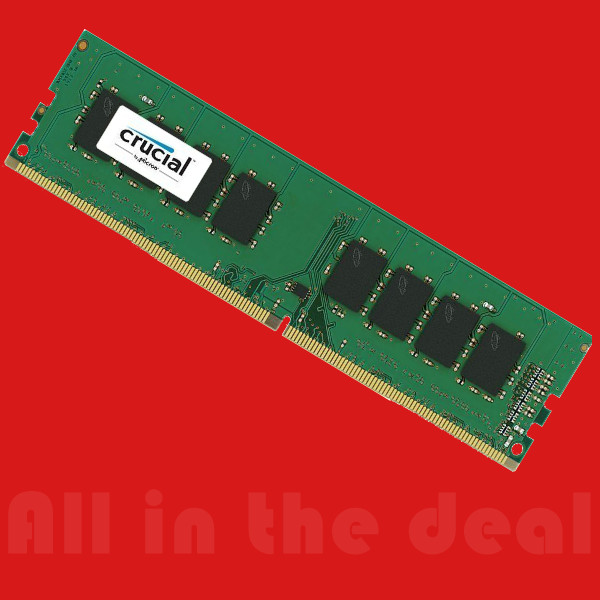 Crucial 8GB Single DDR4 2400MHz PC4-19200 Desktop RAM 288-Pin Memory 2400 Dimm