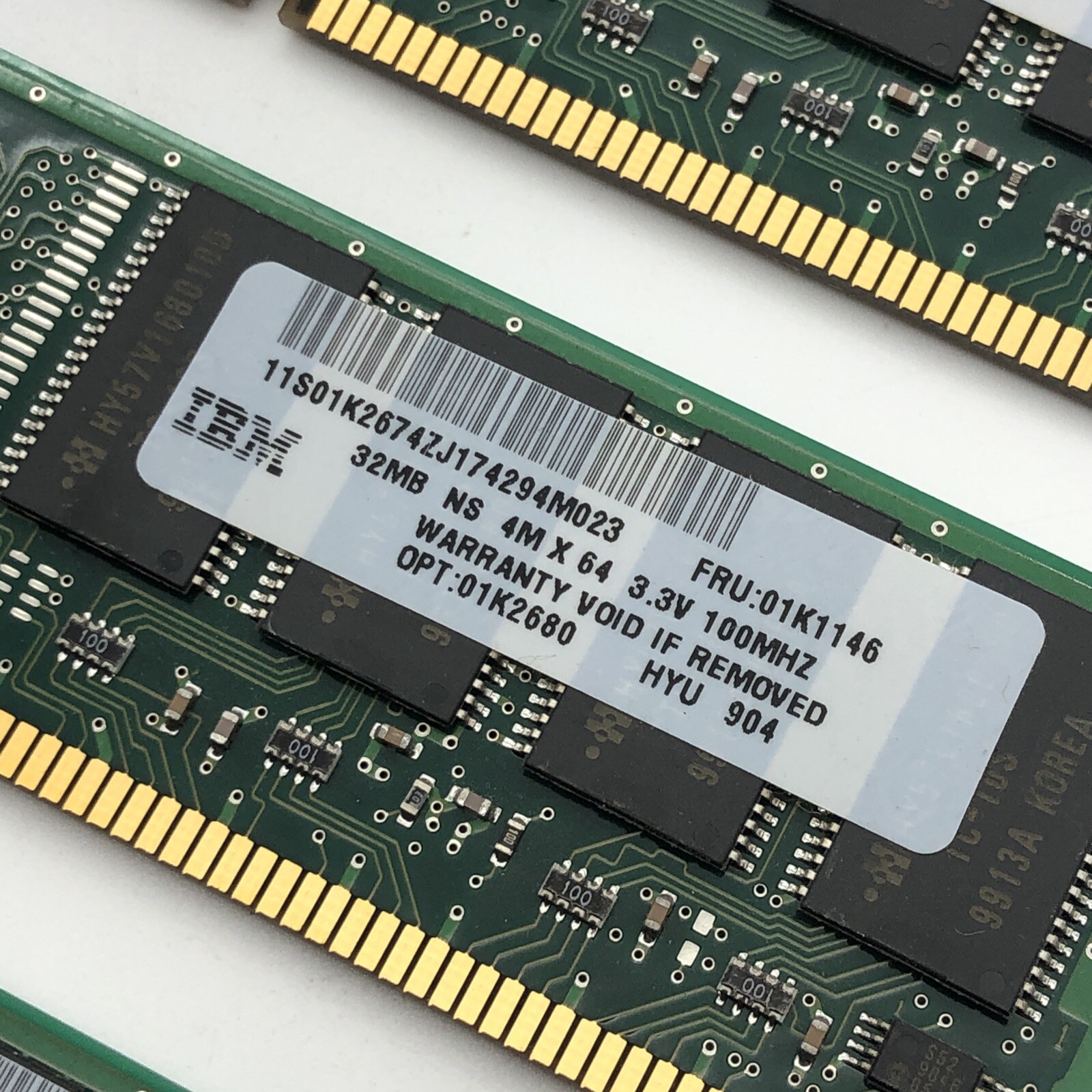 128MB IBM Fru 01K1146 (4) pcs 32MB 168Pin SDRAM DIMM PC100 Memory PC-100 Hyundai
