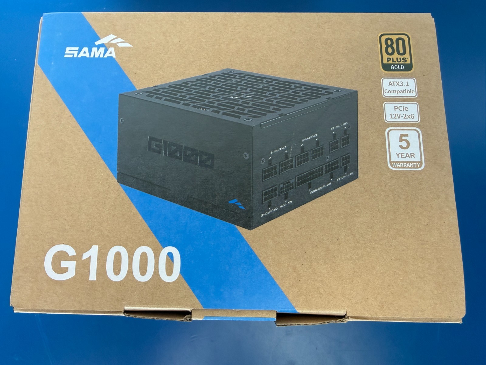 Sama G1000 1000W ATX 3.1 Full-Modular Power Supply Gold/Black