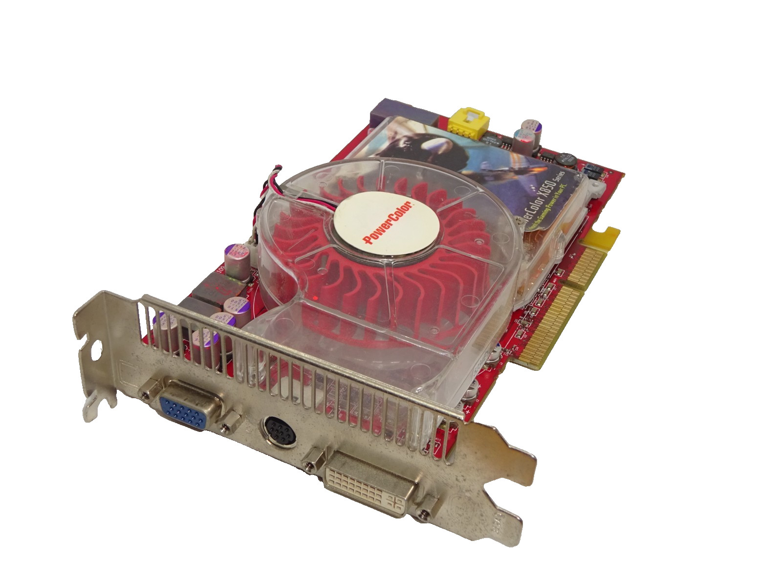 POWER COLOR RADEON X850XT 256MB DDR3 AGP 8x GRAPHICS CARD VGA DVI S-VIDEO #GK12735