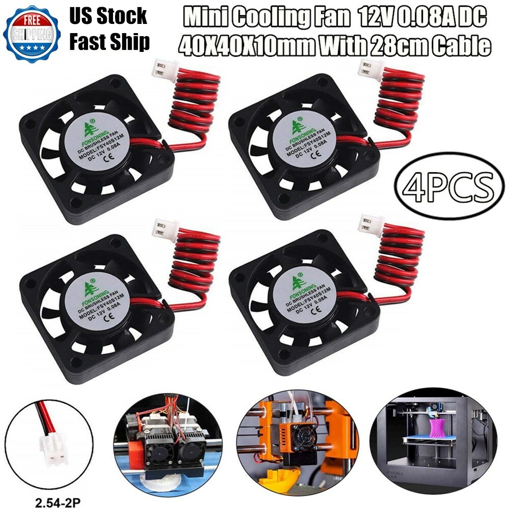 4X DC 12V Quiet Cooling Fan Heatsink Fan for Desktop PC Computer Case 40X40X10mm