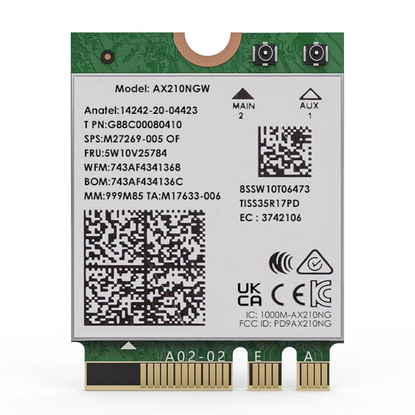 1* WiFi 6E AX5400 M.2 Module With NGFF/M.2 Connector For Intel AX210NGW
