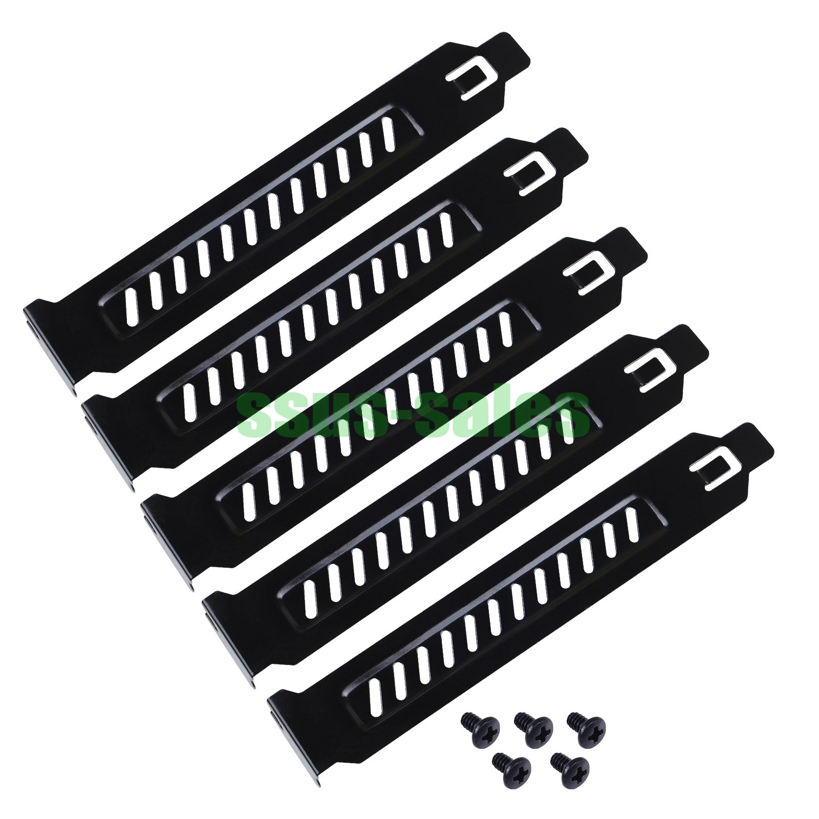 X5 Desktop PC PCI Cooling Slot Dust Filter Bracket Slotted, Black screws