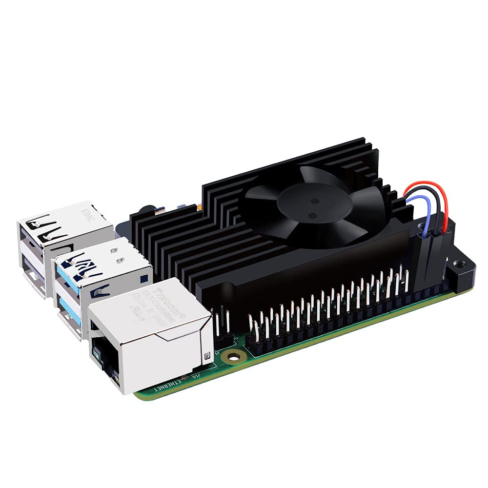 Raspberry Pi 4 Aluminum Heatsink with PWM Fan for Optimal Cooling Performance