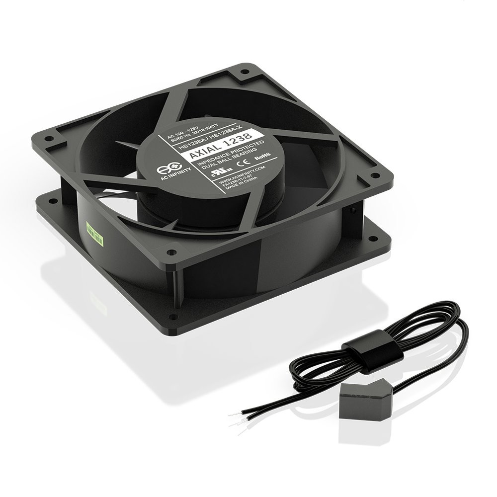 AC Infinity AXIAL 1238W Muffin Fan 120V AC 120mm x 38mm High Speed