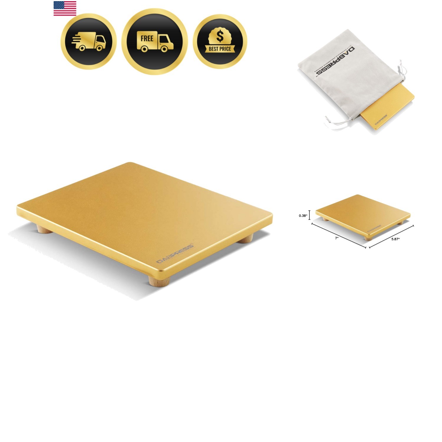 Cooling Plate Food Grade Aluminum 6×7 Inches Reusable Cold Plate