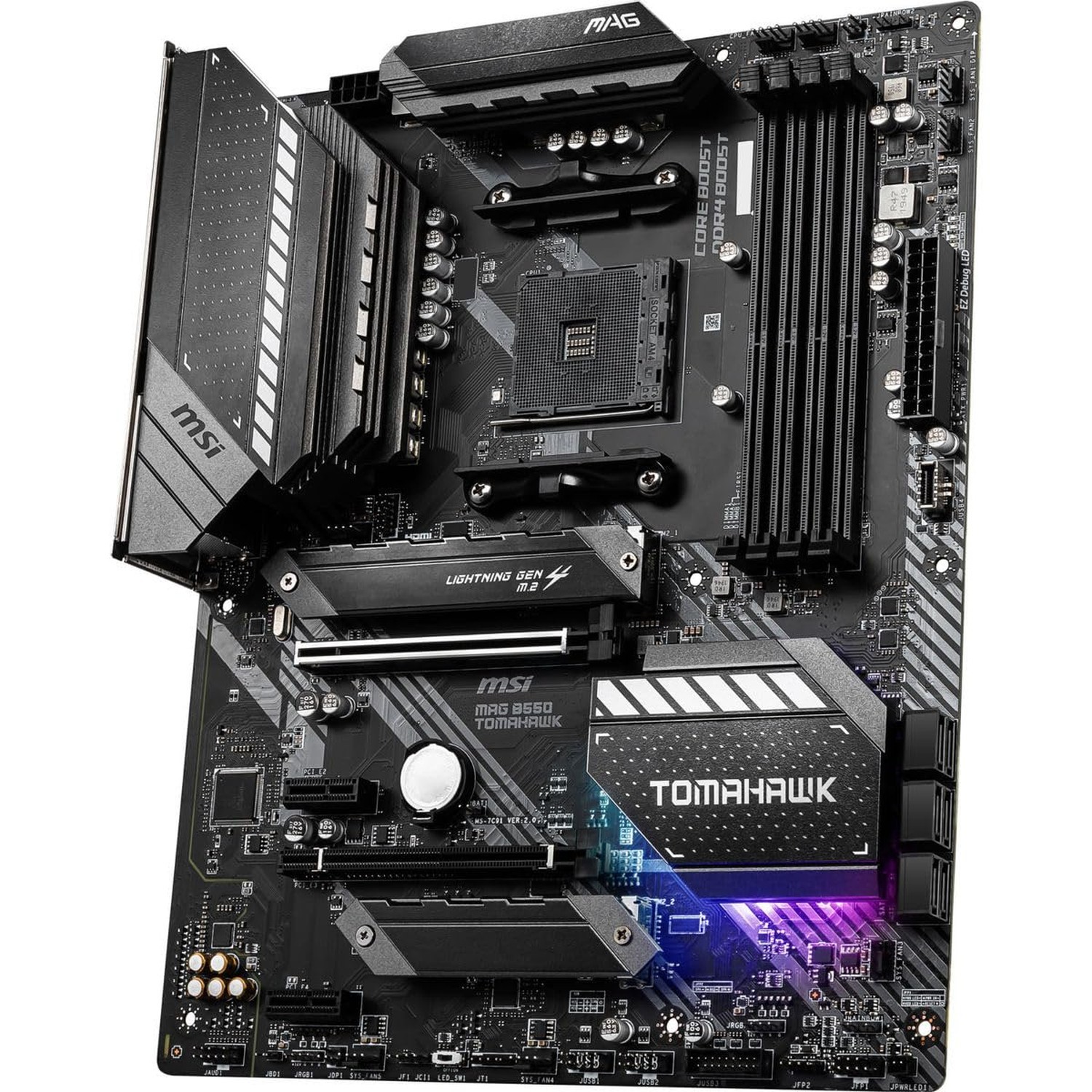 MSI MAG B550 Tomahawk Gaming Motherboard (AMD Ryzen 5000 Series, AM4, DDR4, P…