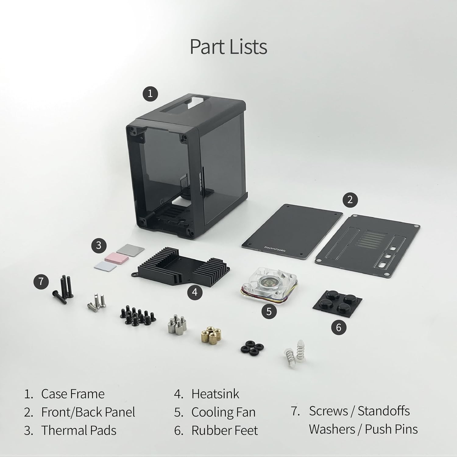 Mini PC Case for Raspberry Pi 5 with Active RGB Lighting Cooler (Matte Black)