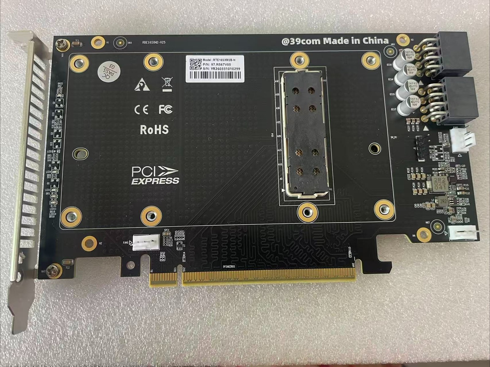 SXM2 To PCIE Adapter Board Supports Nvidia Tesla P100 V100 16GB 32GB w/bracket