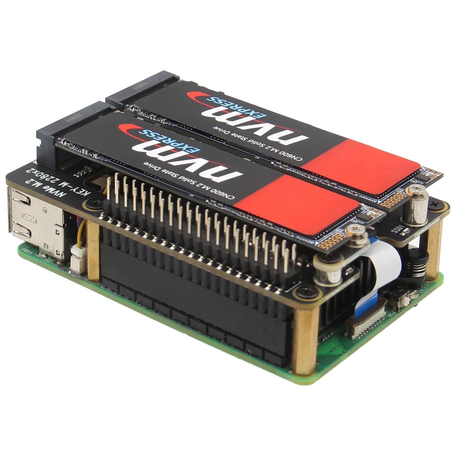 X1004 PCIe to Dual M.2 HAT NVMe 2280 SSD PCIe Peripheral Board for Raspberry …