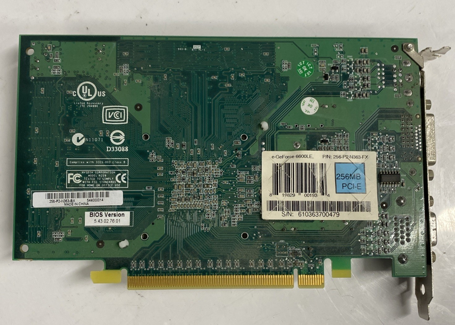 EVGA e-GeForce 6600 256MB DDR PCIe Vintage Video Graphics Card VGA/S-Video/DVI