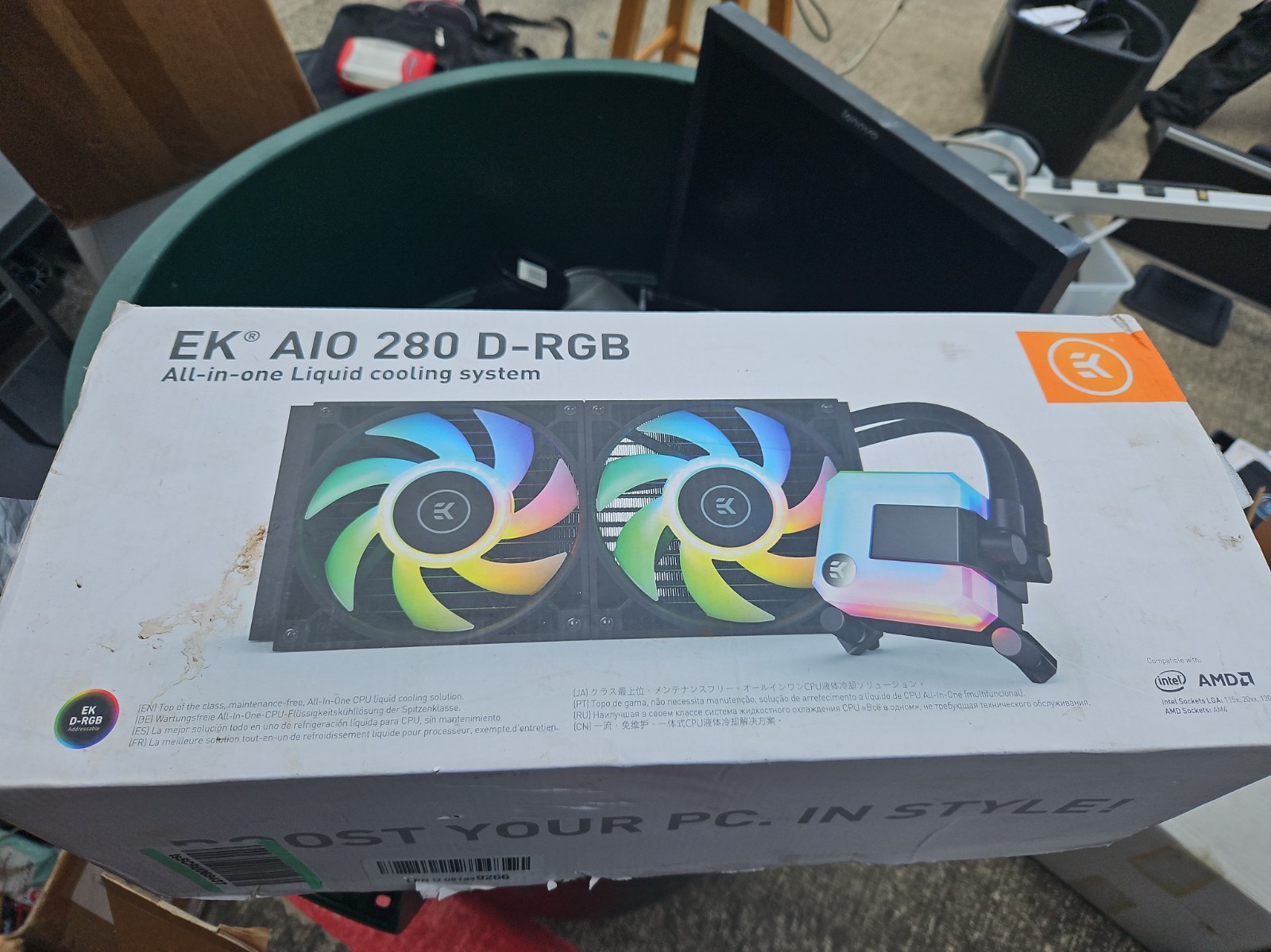 EK AIO 280 D-RGB All-In-One Liquid Cooling System- NEW IN BOX/ Never Used