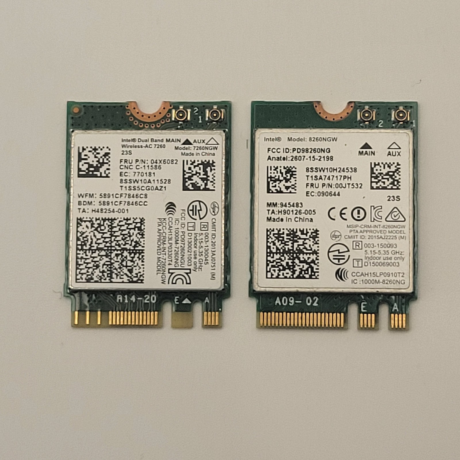 Intel 7260NGW And Intel 8260NGW WiFi Cards For Laptop Computer
