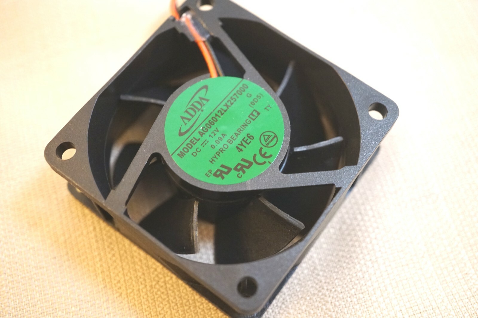 Adda 60 mm x 60mm x 25 mm 12V DC Hypro fan long connector AG06012LX257000