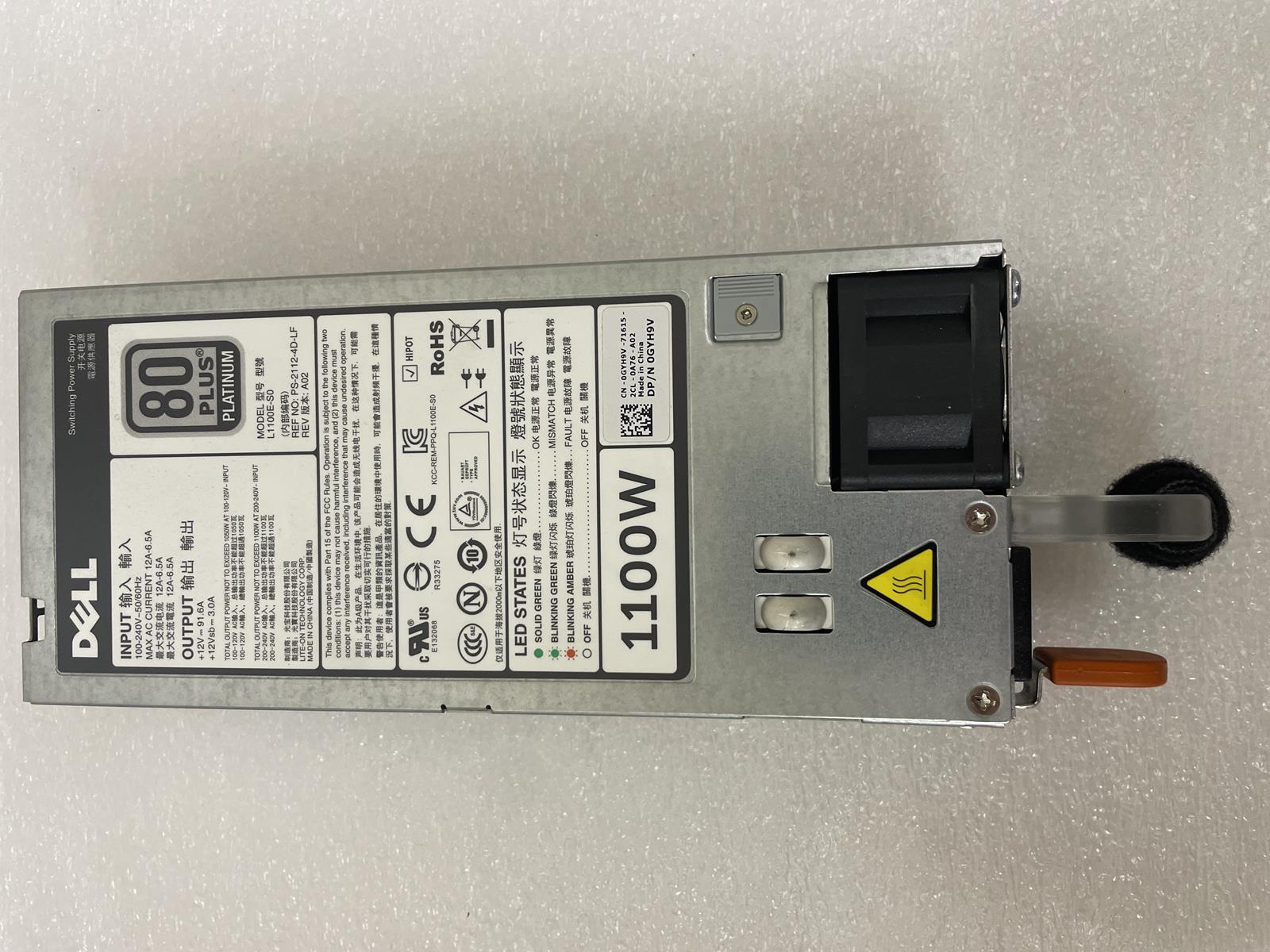 DELL L1100E-S0 1100W SWITCHING POWER SUPPLY 100-240V 50/60HZ