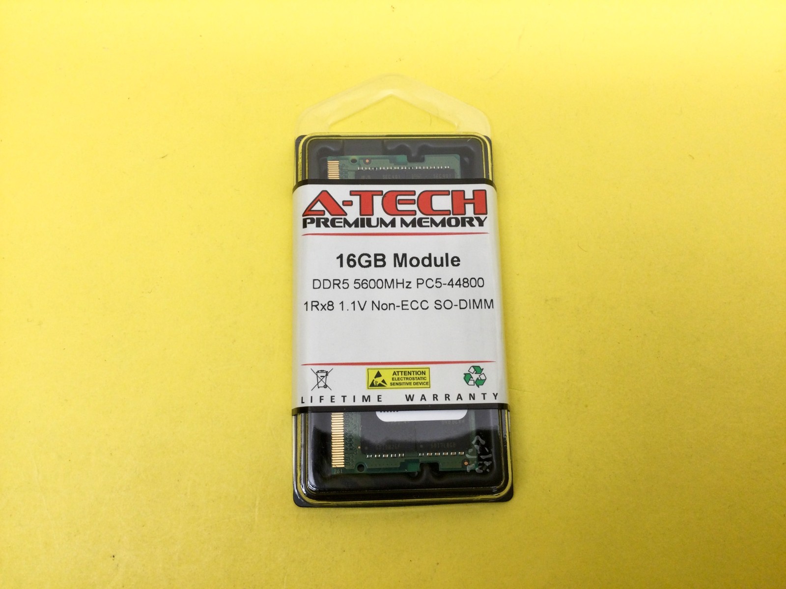 AT16G1D5S5600NS8N11V A-Tech 16GB DDR5 5600MHz SODIMM Laptop Memory RAM NEW