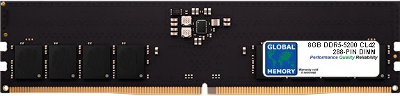 8GB (1 x 8gb) DDR5 5200MHz PC5-41600 288-PIN DIMM MEMORY RAM FOR DESKTOPS/PCs