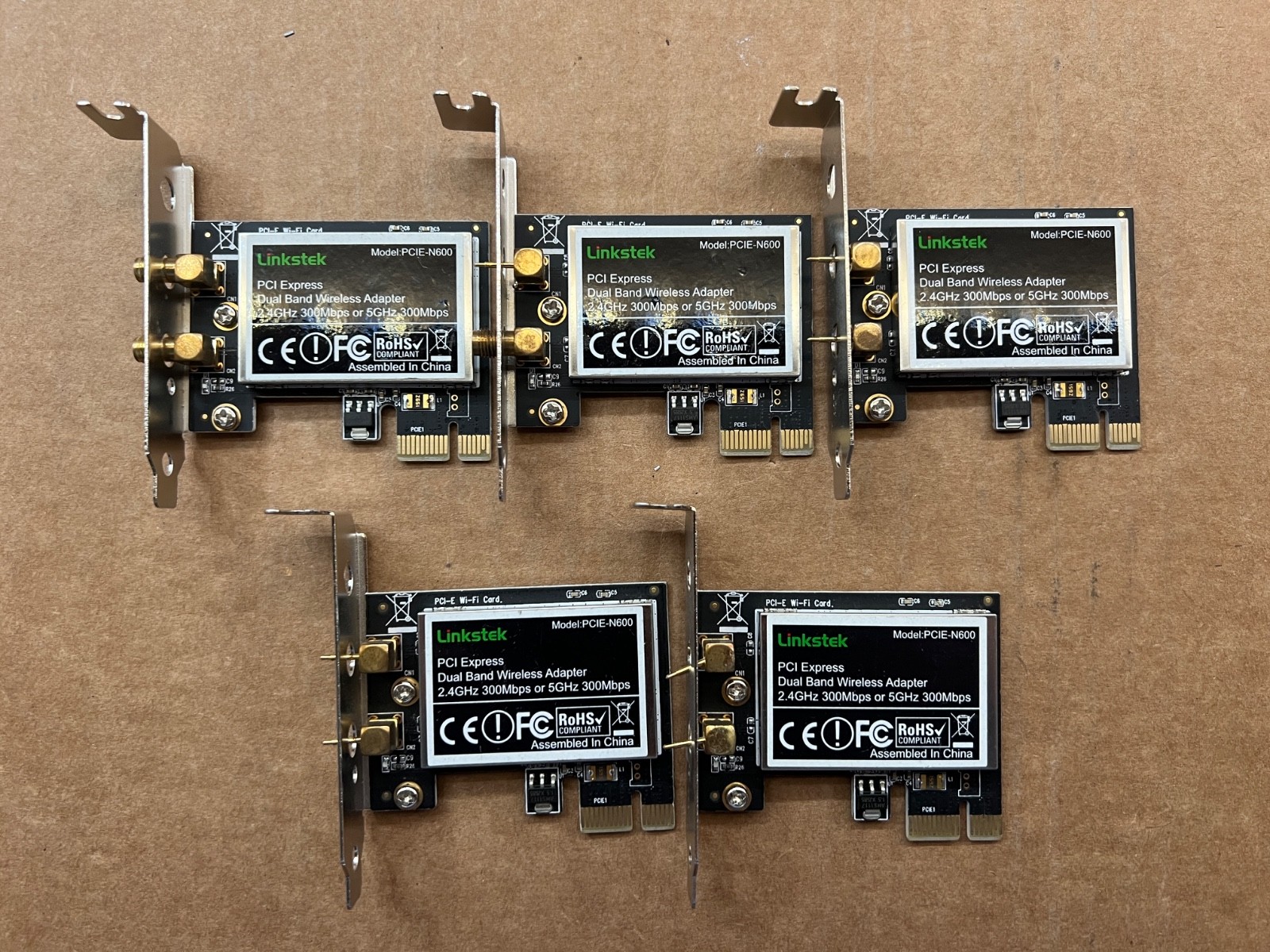 LOT OF 5 LinksTek Wireless N600Mbps 2.4GHz 300Mbps and 5GHz 300Mbps Adapter Card