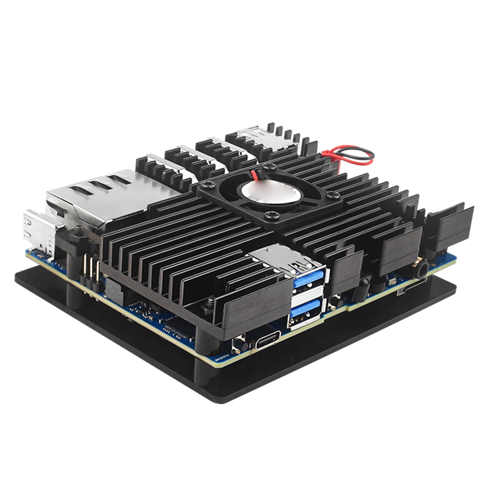 Aluminum Alloy Housing Case Shell with Cooling Fan&Heatsink For Orange Pi 5 Plus
