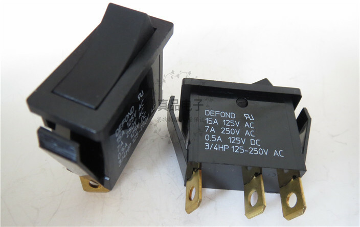 2PCS NEW DEFOND DRC-1215-Y 3 Pins Power On Off Rocker Switch