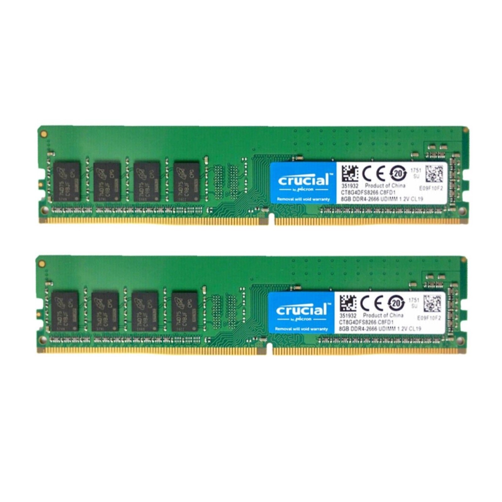 Crucial 16GB 2X8GB DDR4 PC4-21300 2666MHz Desktop Memory DIMM Ram CT8G4DFS8266