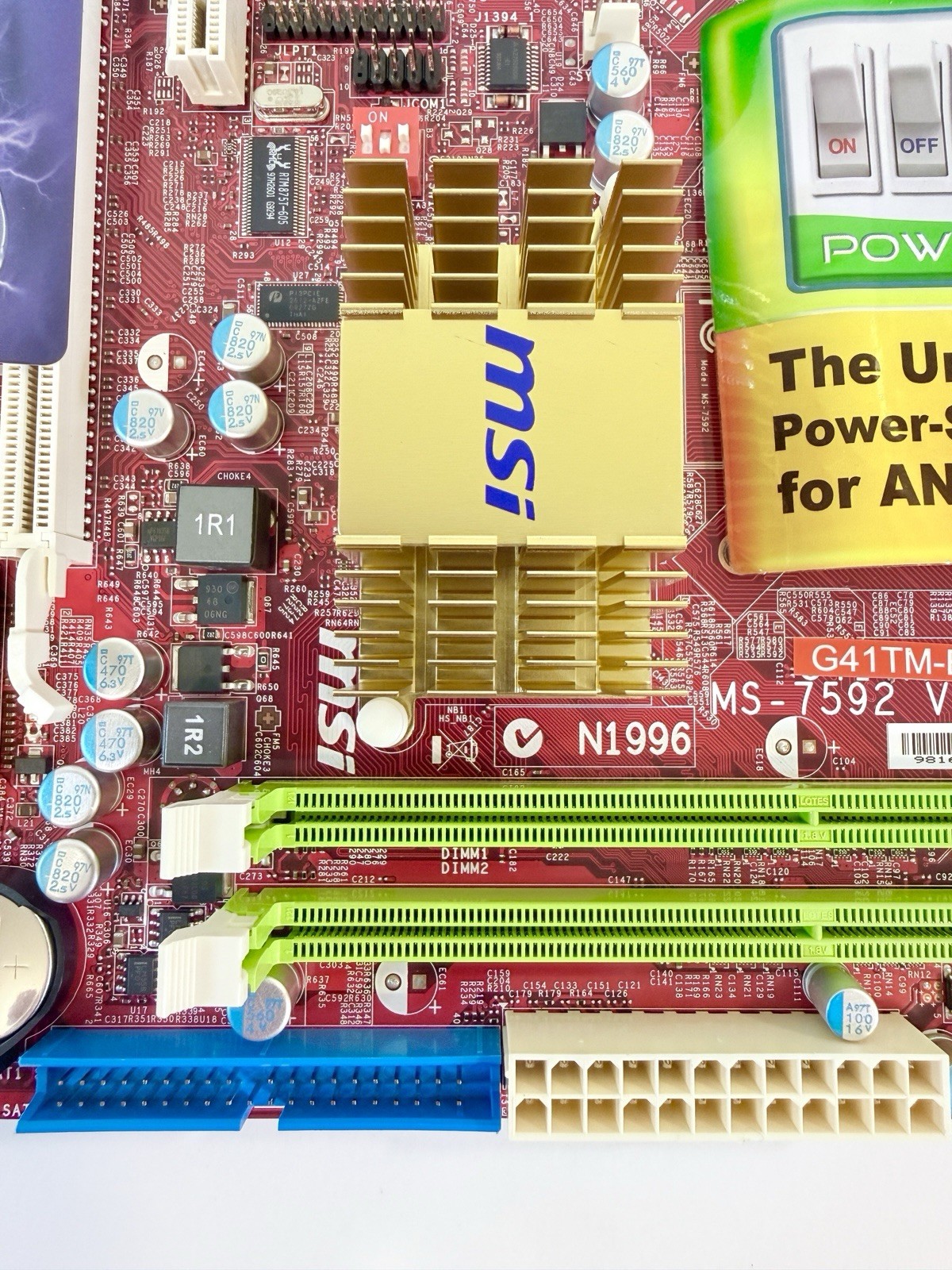 MSI G41TM-E43 MS-7592 Ver 2.0 LGA775 Motherboard Box I/O Shield, Open Box.