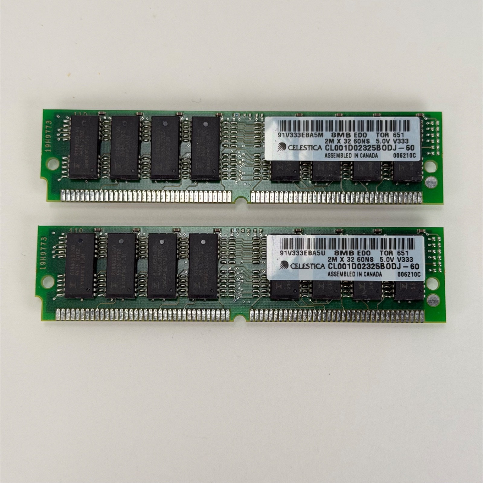 2x 8MB 72-Pin EDO SIMM RAM Memory Modules Celestica Vintage Untested Pair