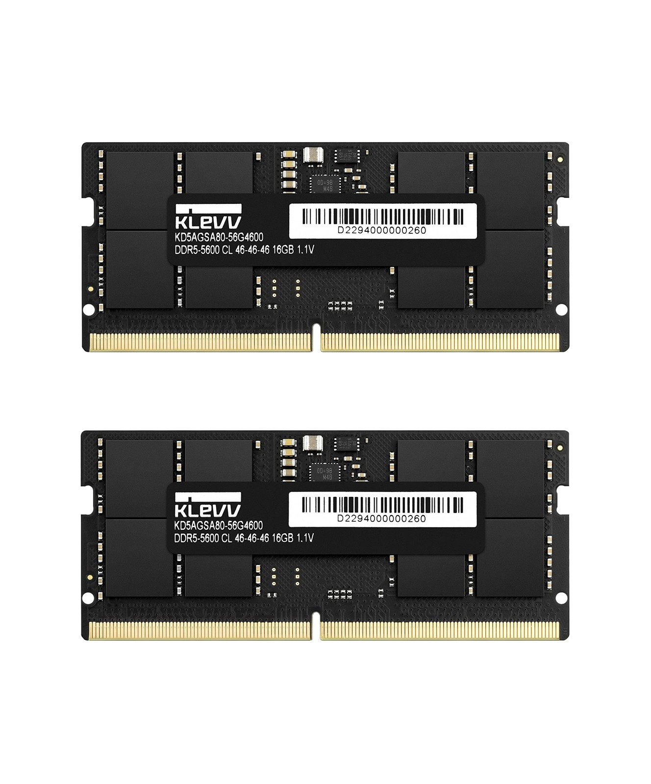 KLEVV DDR5 32GB (2x16GB) 5600MHz CL46 SODIMM SK Hynix (2 x 16GB), Black