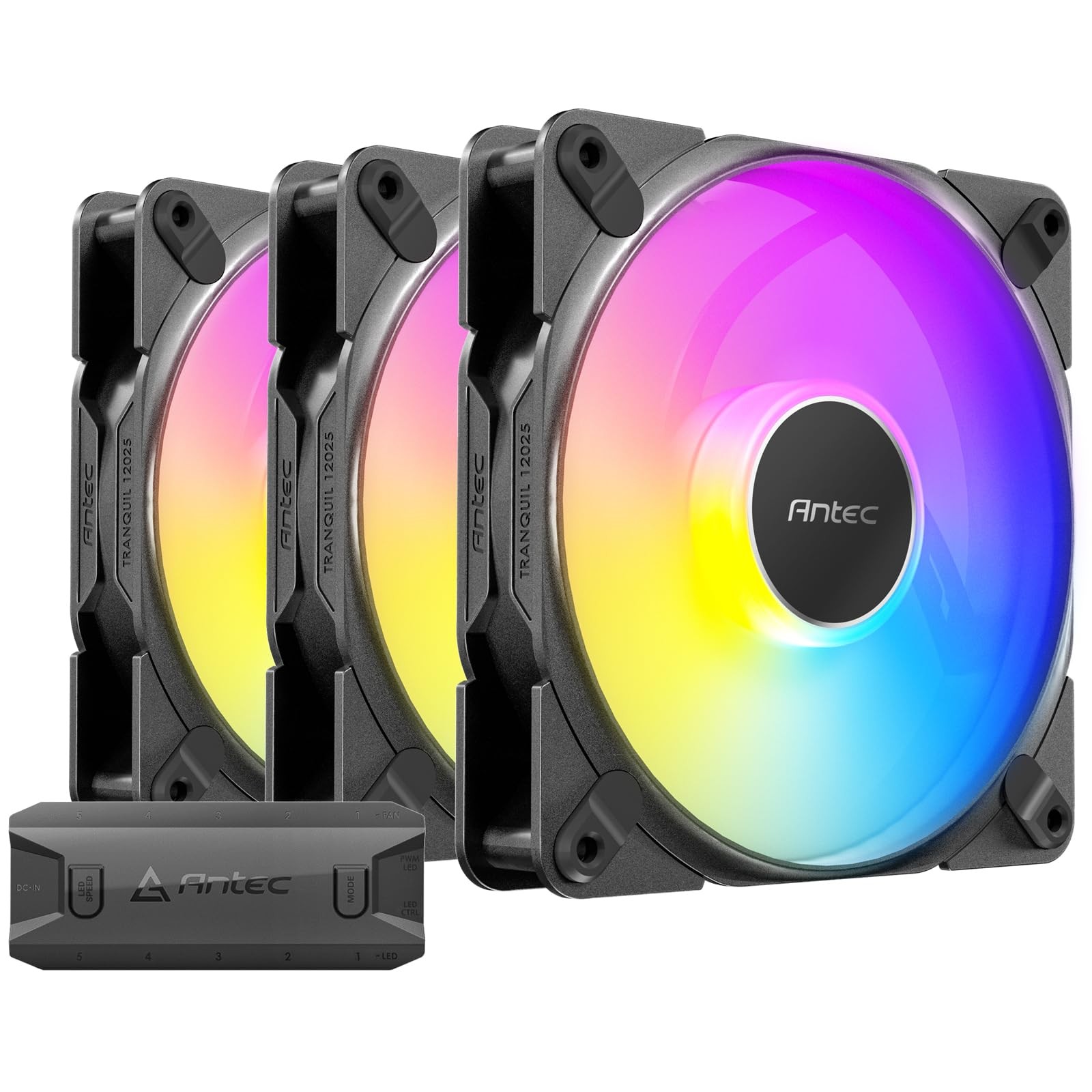 TQ 12025 ARGB-3PK 2000 RPM 120 x 25 mm Case ARGB Fans Black – Pack of 3