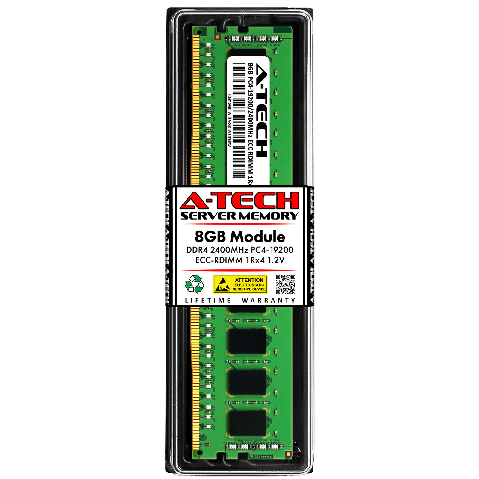 A-Tech 8GB 1Rx4 PC4-19200R DDR4 2400 MHz ECC Registered RDIMM Server Memory RAM