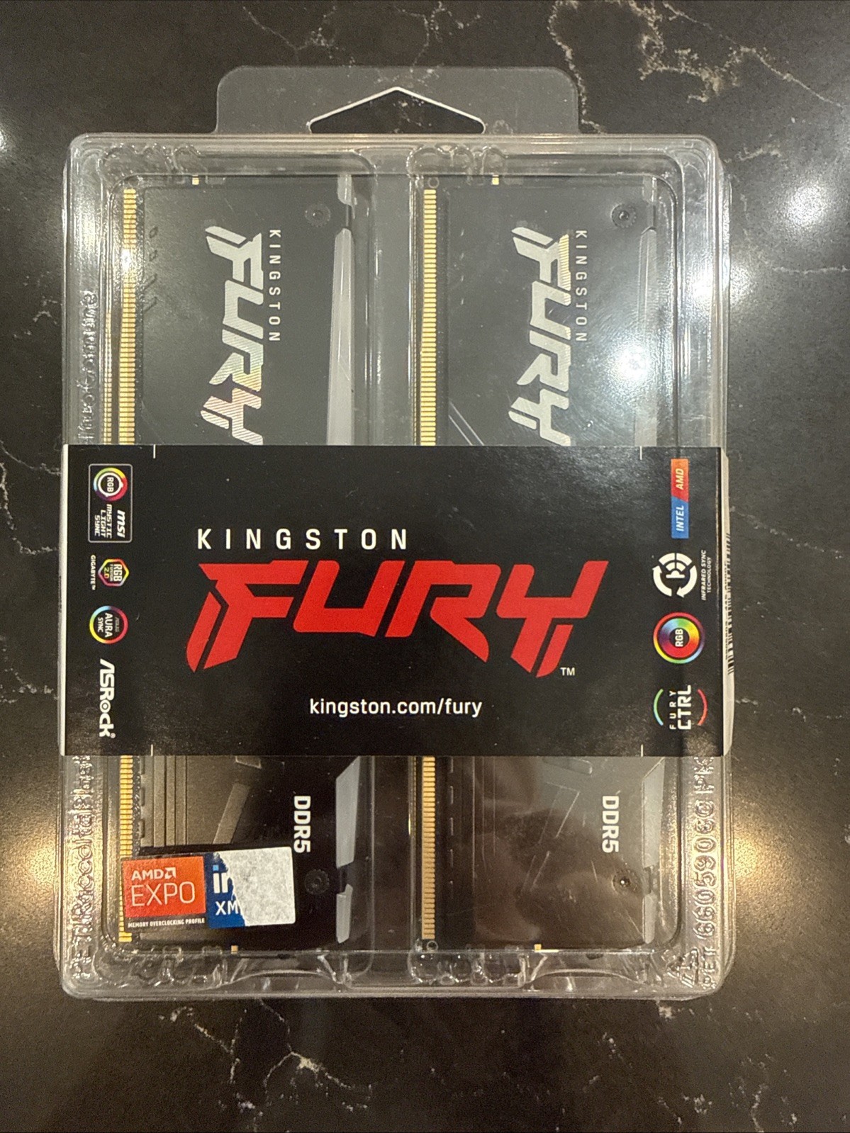 NEW – Kingston FURY Beast RGB 32GB (2x16GB) DDR5 6000MT/s CL36 Desktop RAM Kit