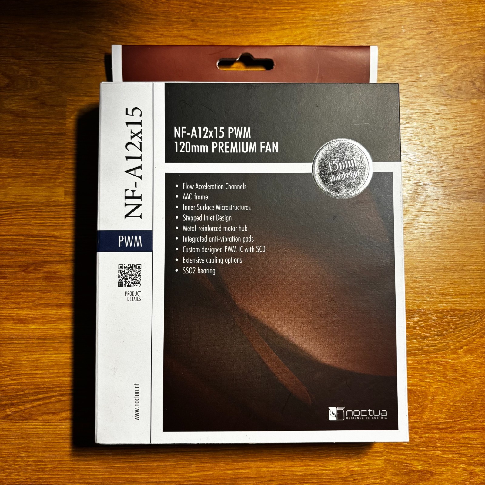 Noctua NF-A12x15 PWM 4-Pin 120mm Premium Quiet Slim Fan – Brown