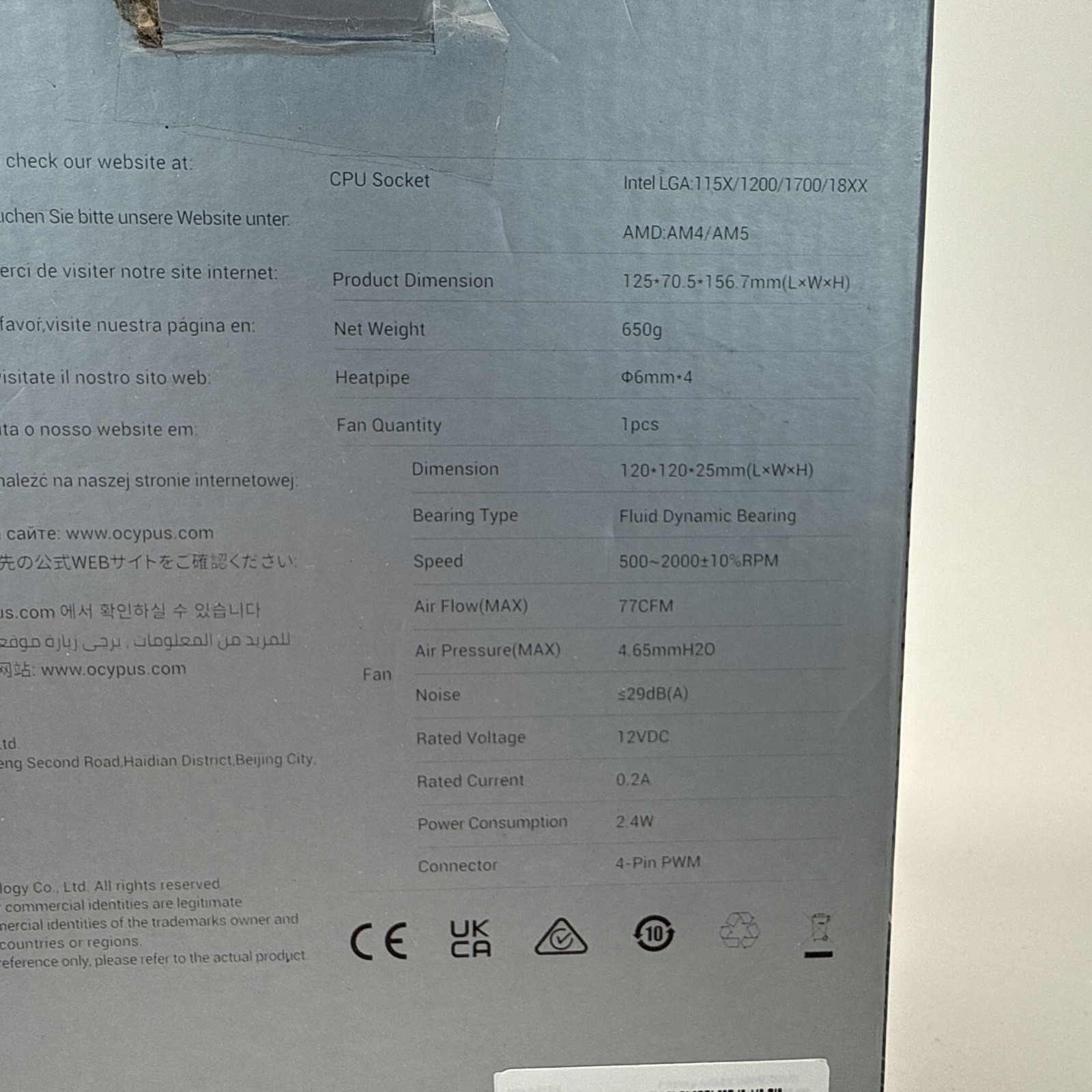 Ocypus Iota A40 BK CPU Cooler, CPU Air Cooler Digital Display