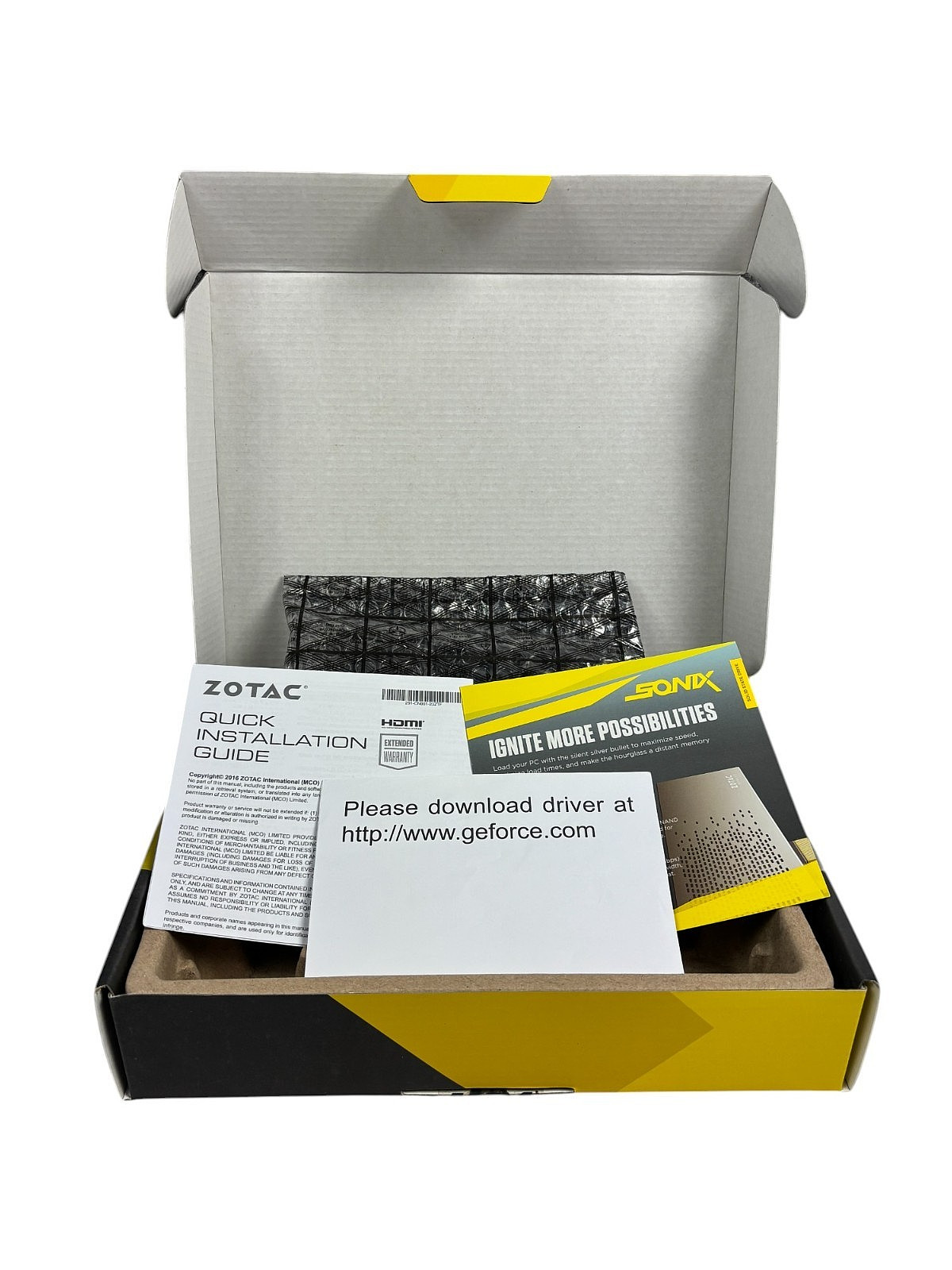 BOX ONLY with Documentation Anti-Static Bag Zotac GTX 1050 Ti 4GB – GPU BOX ONLY