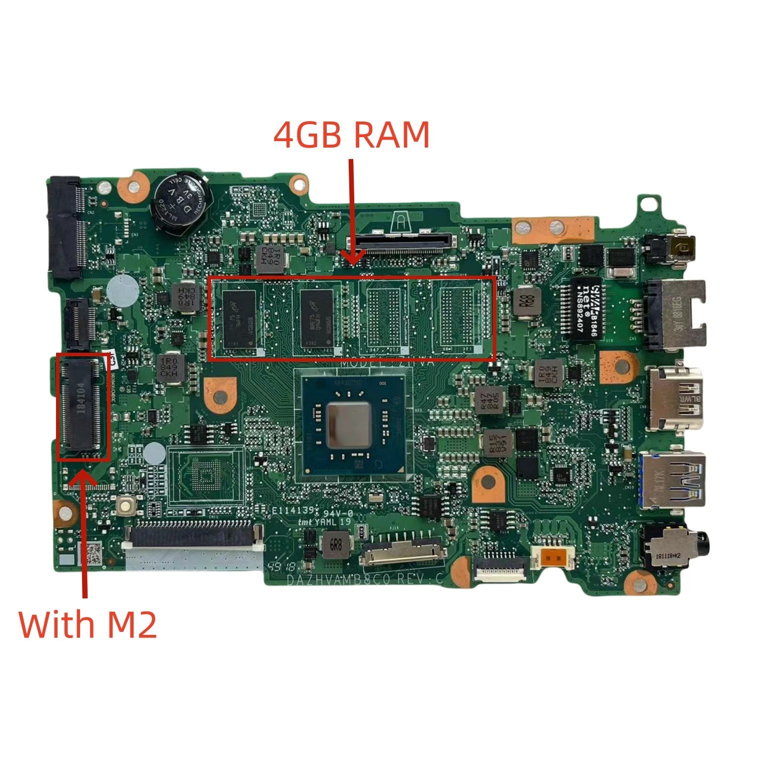 DAZHVAMB8C0 For ACER TMB118-M B118-G2-RN Motherboard NBVHP11001 N5000 CPU 4GB