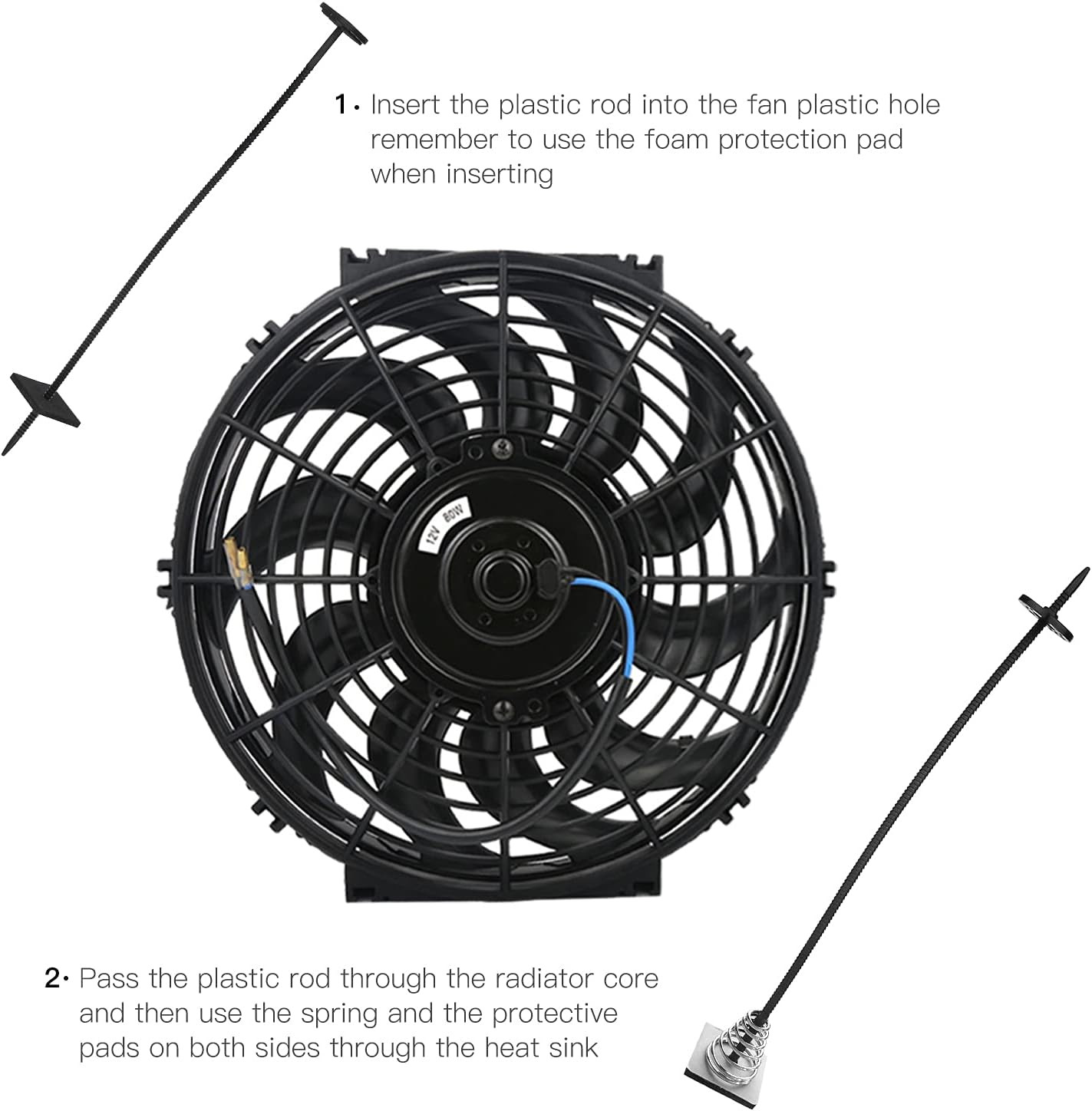 2Pack Electric Radiator Fan Mounting Kit Compatible for Electric Cooling and …