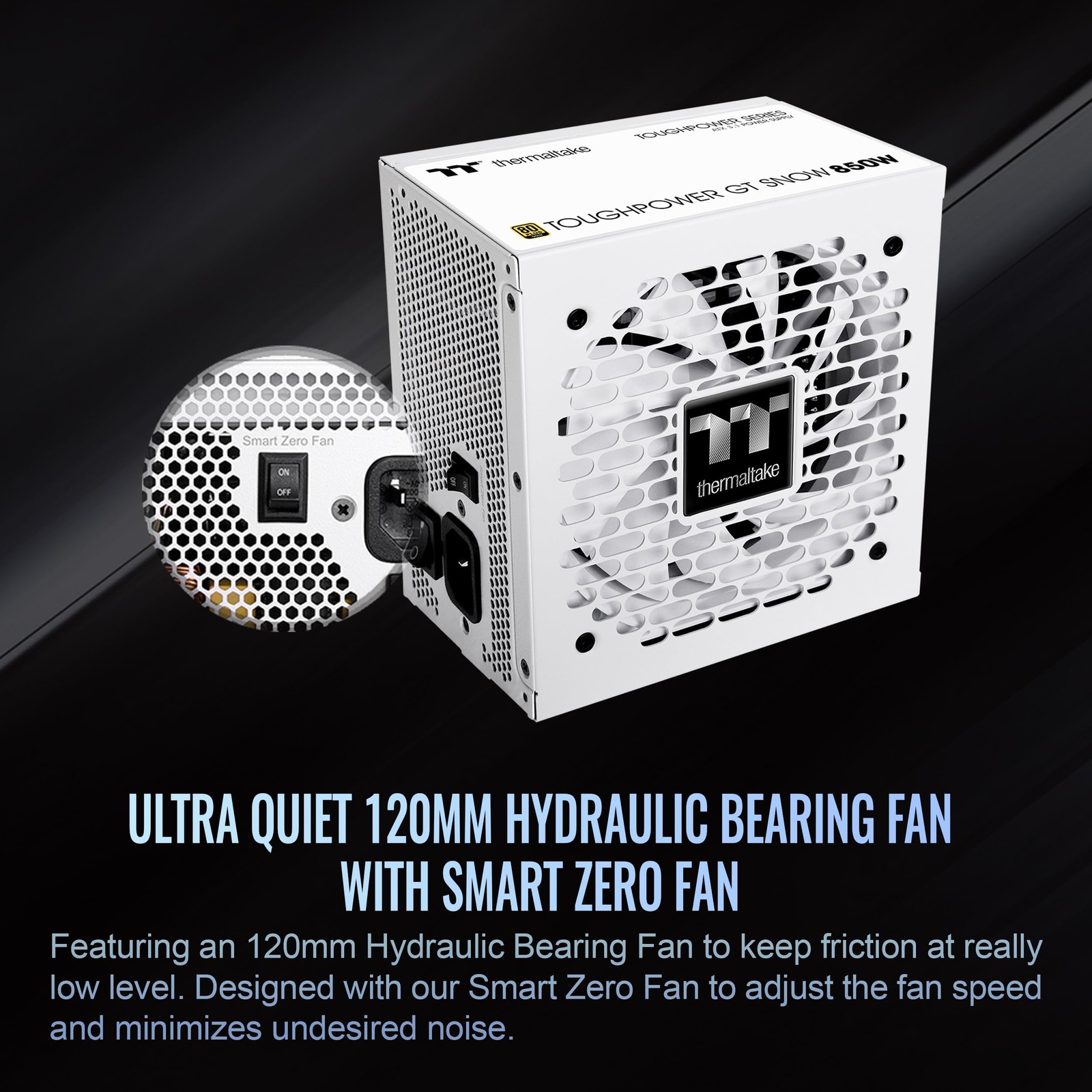 Thermaltake Toughpower GT 850W Snow ATX 3.1 Power Supply; 80 Plus