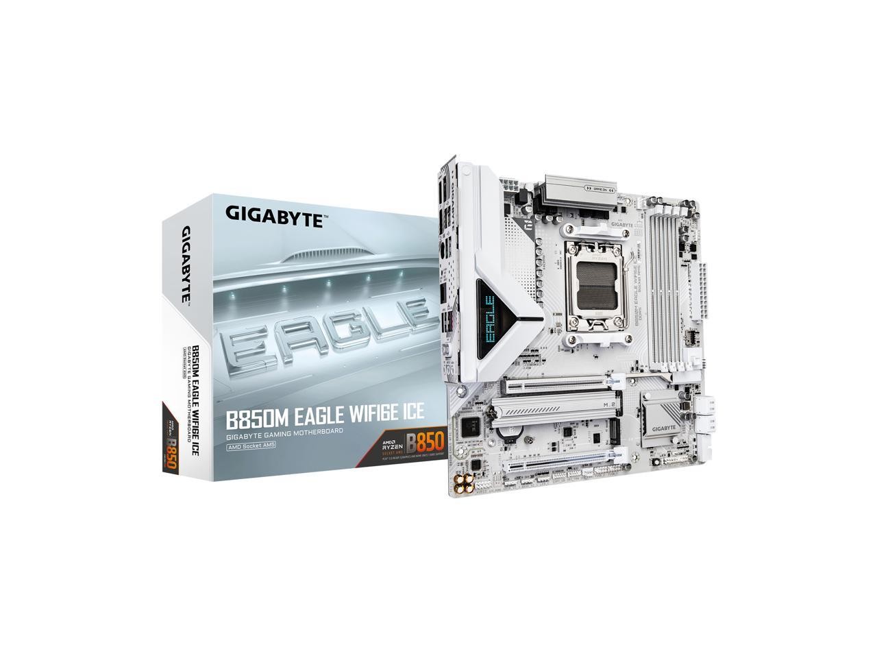 GIGABYTE B850M EAGLE WF6E ICE AM5 AMD B850 Micro ATX Motherboard