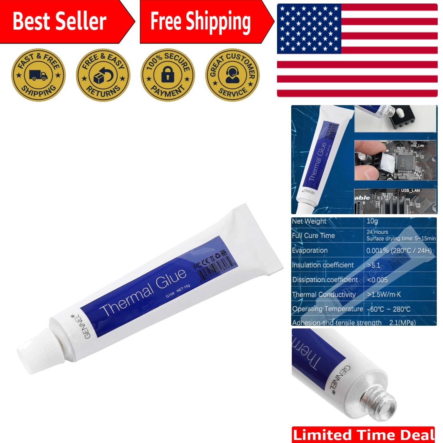 G109 10g High-Performance Thermal Conductive Glue for Electronics & Heatsinks