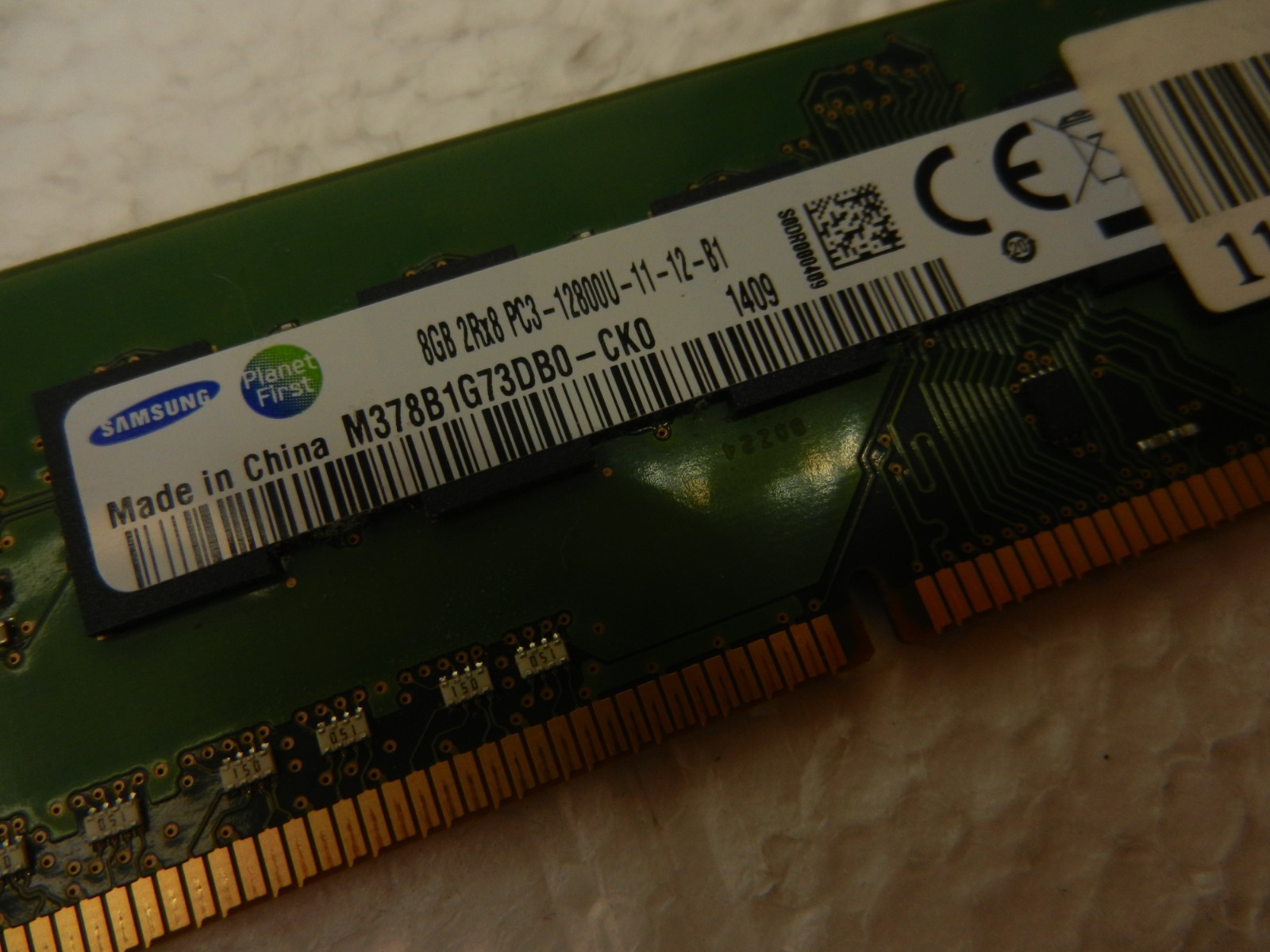 Samsung 8GB 2Rx8 PC3-12800U DDR3-1600MHz Desktop RAM M378B1G73DB0-CK0