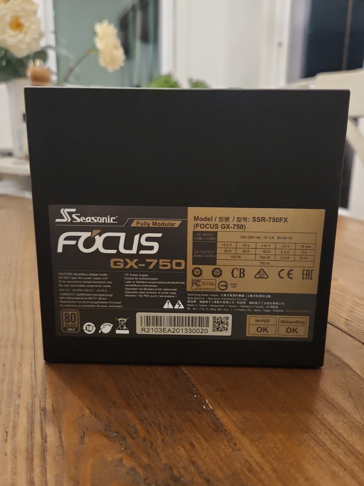 Seasonic FOCUS GX-750 750W 80+ Gold Fully Modular PSU – Good Condition