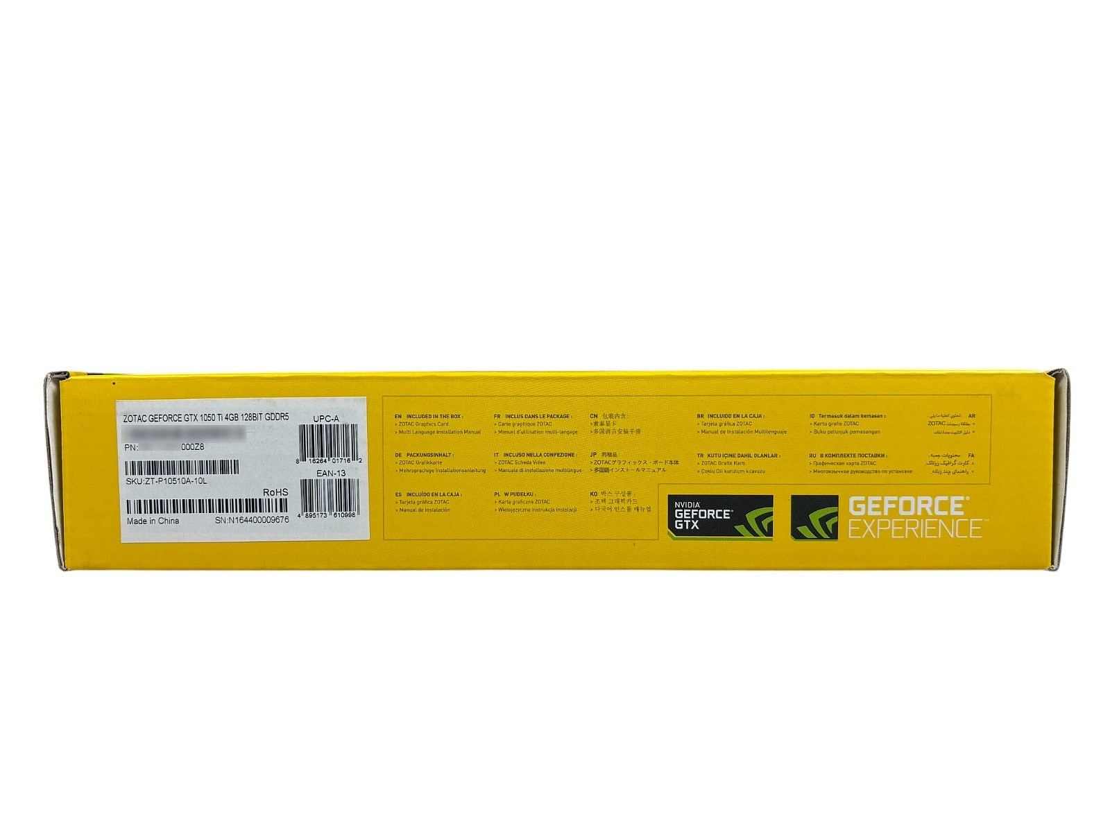 BOX ONLY with Documentation Anti-Static Bag Zotac GTX 1050 Ti 4GB – GPU BOX ONLY