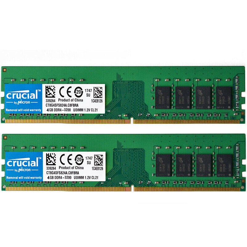 Crucial DDR4 8GB 2X4GB 3200 Mhz PC4-25600 288pins Desktop Memory Dimm Ram