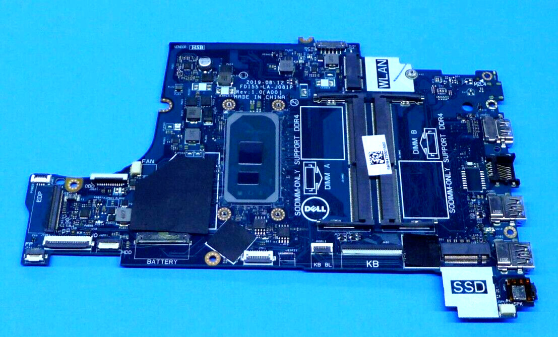 New Genuine Dell Inspiron 15 3593 Laptop Motherboard i3-1005G1 3DD3K