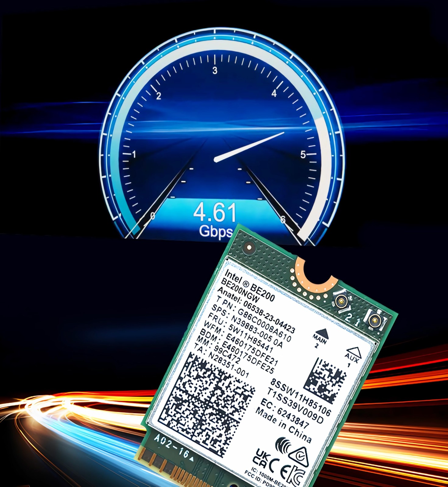 WiFi 7 BE200 NGW Wireless Card, Tri-Band 6GHz/5GHz/2.4GHz M.2 NGFF Bluetooth…