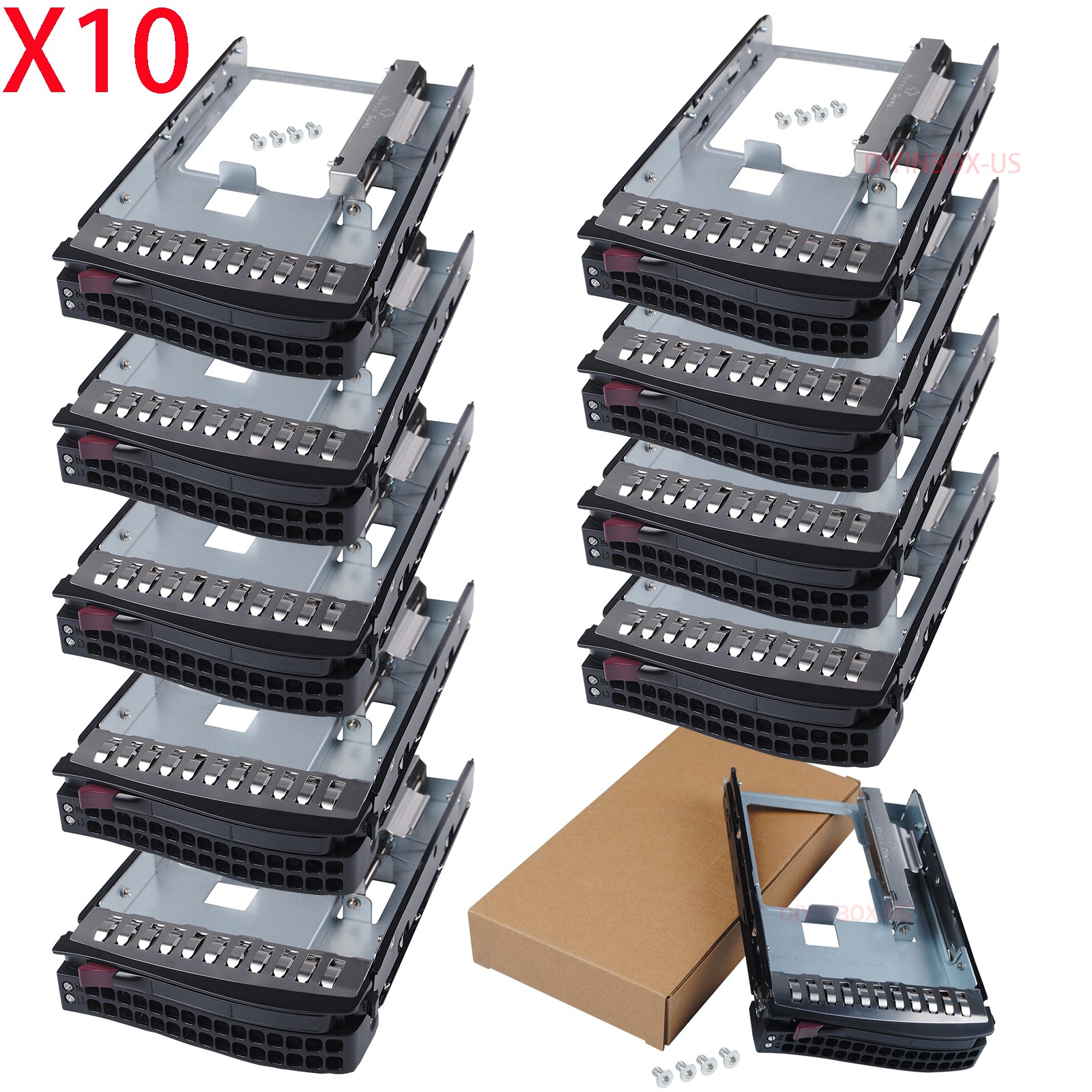 X10 For Supermicro Gen 3 3.5in to 2.5in SFF Tool-Less Hard Drive Bracket Caddy